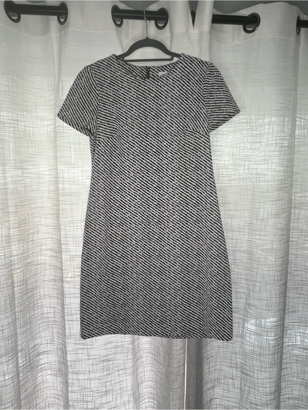 Calvin Klein Black and White Striped Dress
